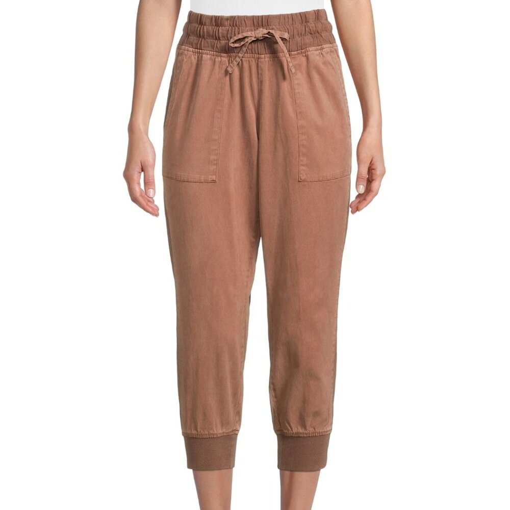 Time and Tru Women’s Tan/Brown Relaxed Utility Jogger Pull-On Pants Size L NWT
